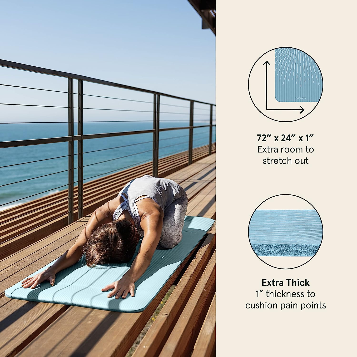 Yoga Mat, Non Slip Exercise Mat, Exercise Mat, Play Mat -1 Yoga Mat, Non Slip Exercise Mat, Exercise Mat, Play Mat -1